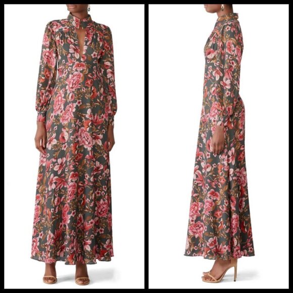 💕FAME & PARTNERS💕 The Capulet Dress ~ Floral Print Maxi Dress Long Sleeve 8 - Picture 7 of 16